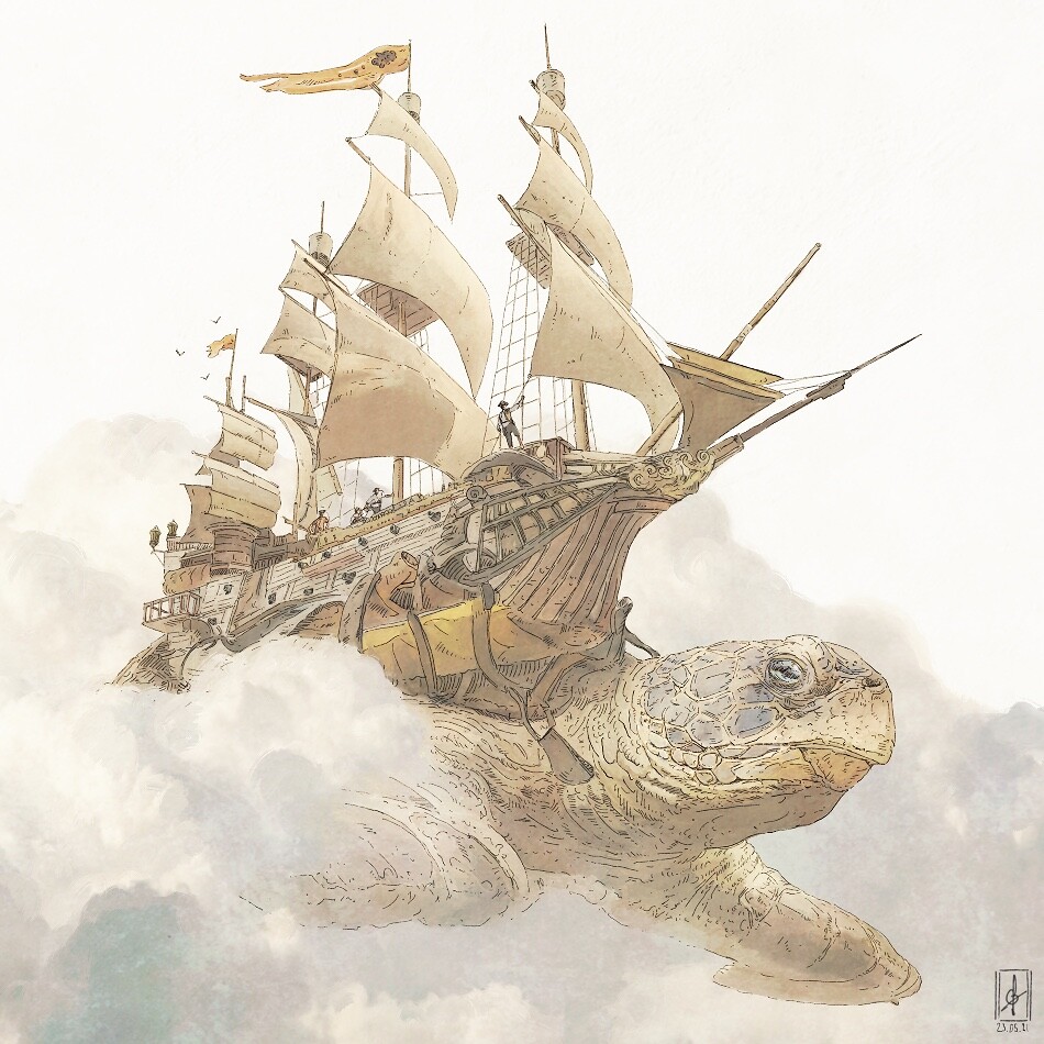 Marvelous Surrealistic Illustrations Of Marine Animals Floating In The Air By Gregory Fromenteau 1