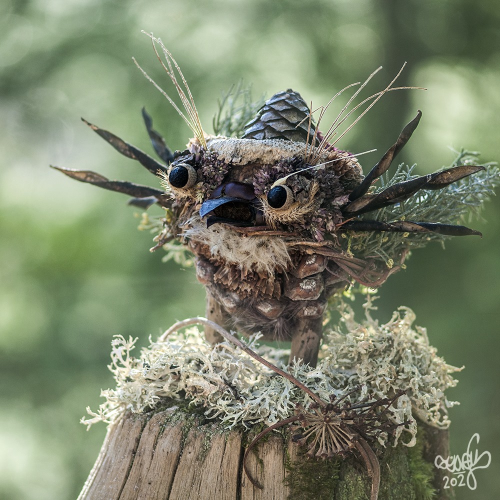 Quirky And Cute Forest Creatures Made From Found Natural Elements By Sylvain Trabut 1