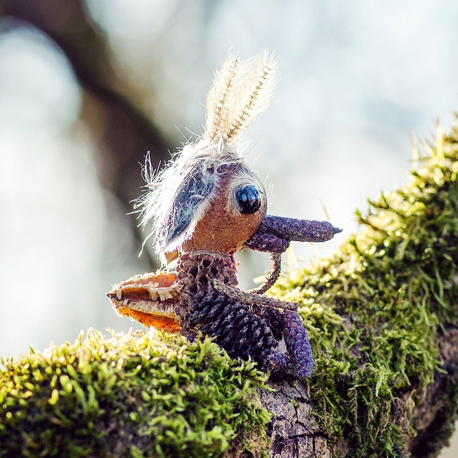 Quirky And Cute Forest Creatures Made From Found Natural Elements By Sylvain Trabut 19