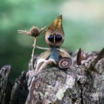 Quirky and cute forest creatures made from found natural elements by Sylvain Trabut