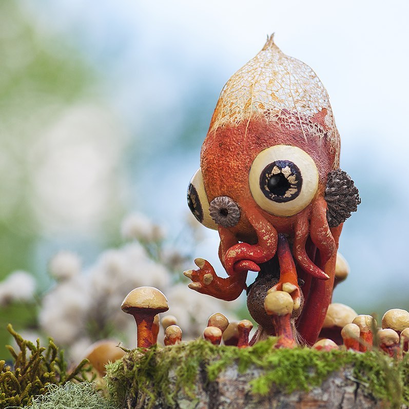 Quirky And Cute Forest Creatures Made From Found Natural Elements By Sylvain Trabut 6