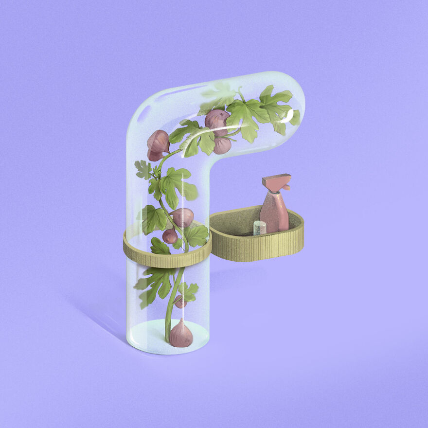 36 Days Of Type 2021 A Striking Alphabet Of Flowers Integrated Into Interior Elements By Laurynas Kamarauskas 16