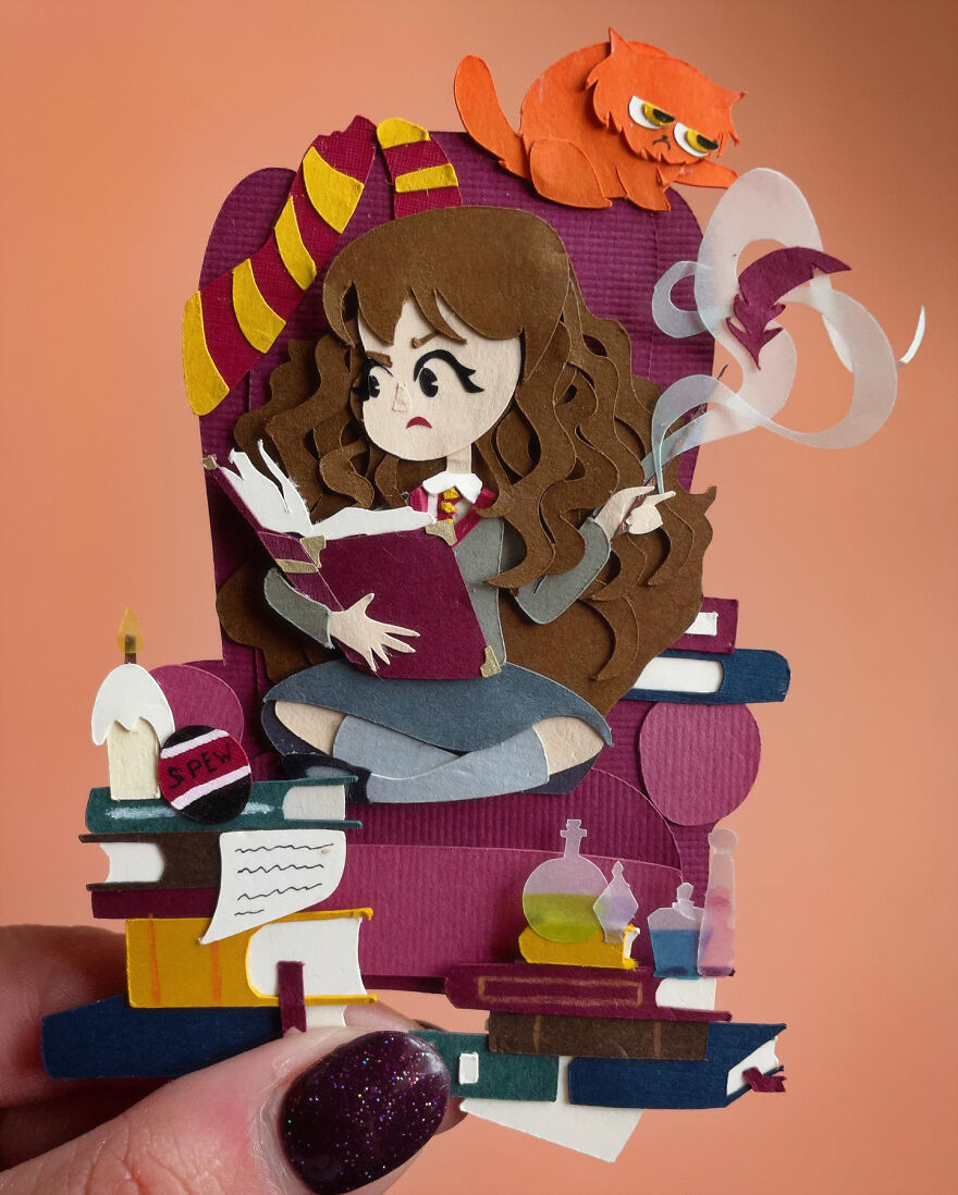 Adorable Paper Cuts Of Harry Potter Characters By Kristy Edgar 8