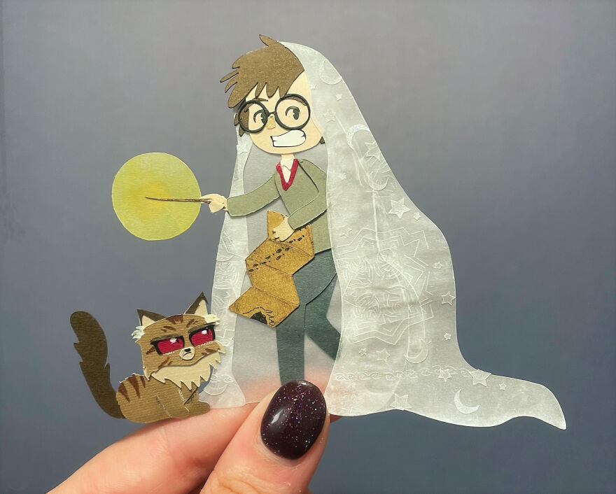 Adorable Paper Cuts Of Harry Potter Characters By Kristy Edgar 9