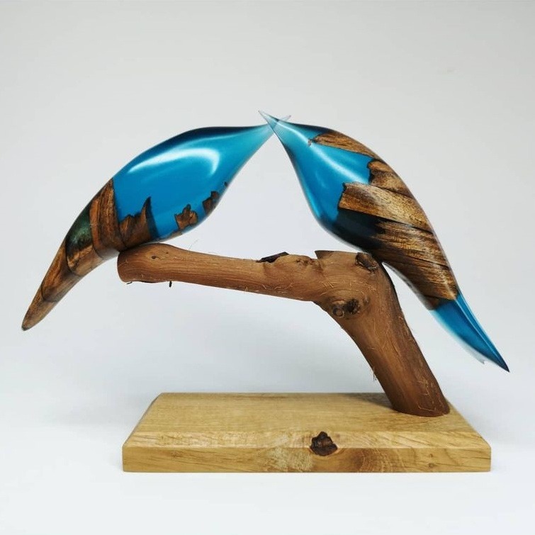 Bird Wood And Resin Sculptures By Yurii Myketka 11