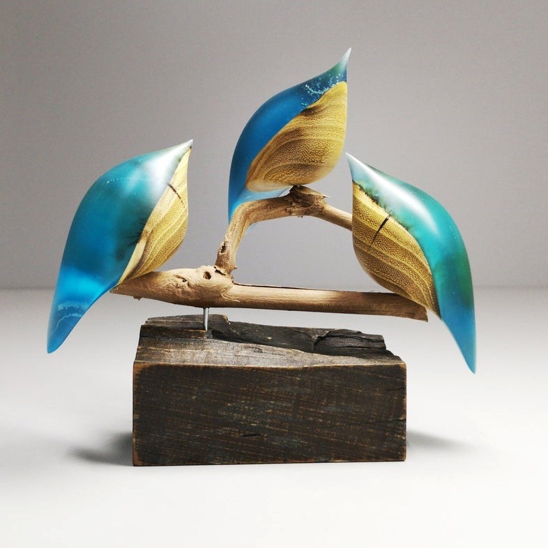 Bird Wood And Resin Sculptures By Yurii Myketka 12
