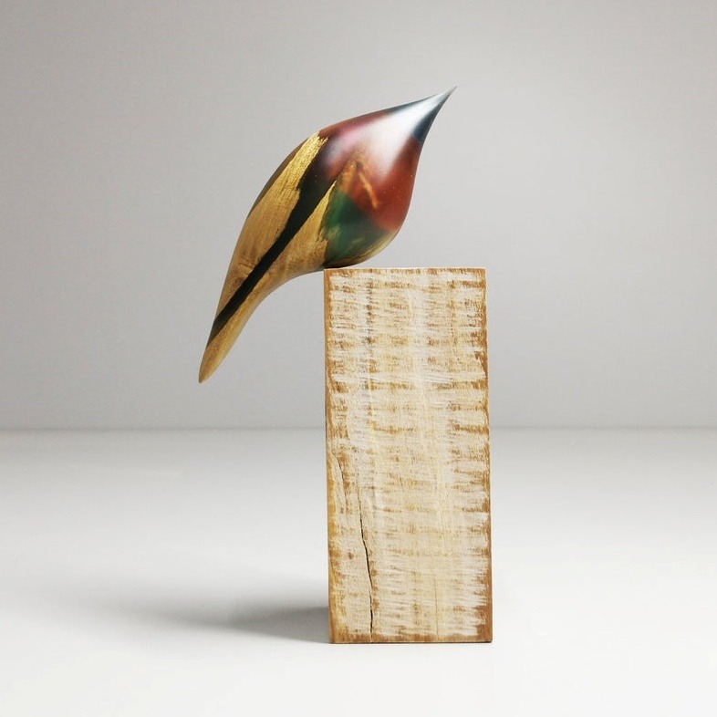Bird Wood And Resin Sculptures By Yurii Myketka 13