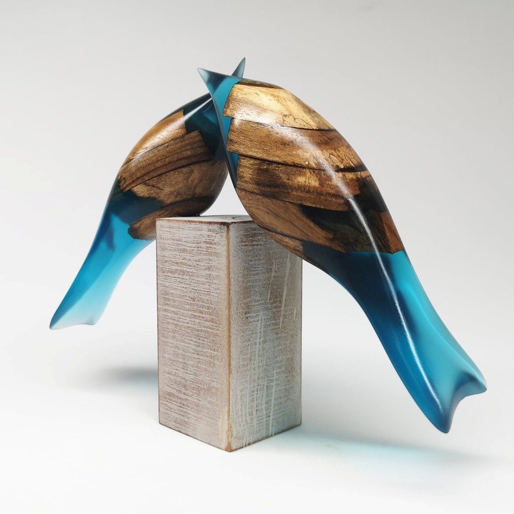 Bird Wood And Resin Sculptures By Yurii Myketka 15