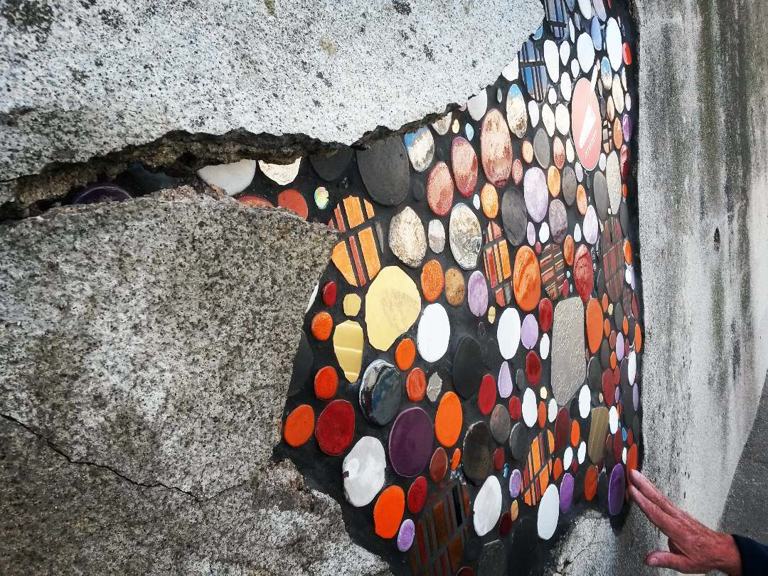 Fractured Sidewalks Pavements And Walls Repaired With Vibrant Tiled Mosaics By Ememem 26
