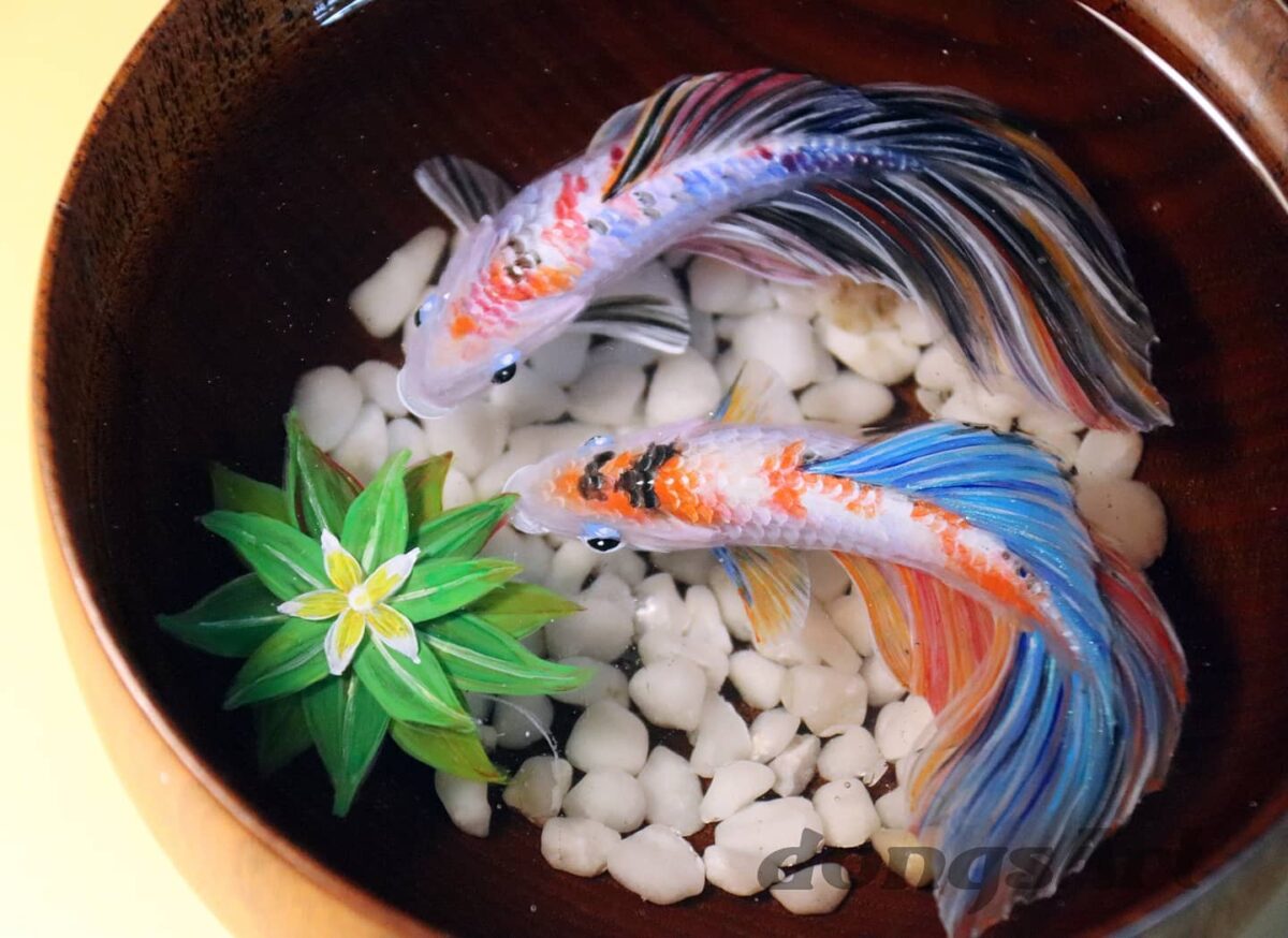 Gorgeous And Detailed 3d Paintings Of Fish In Resin By Feif Dong 10