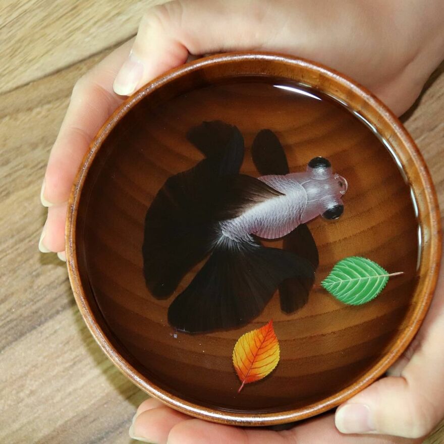Gorgeous And Detailed 3d Paintings Of Fish In Resin By Feif Dong 15