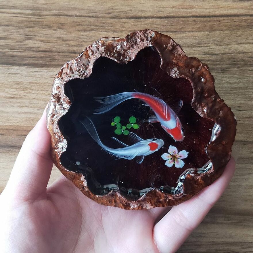 Gorgeous And Detailed 3d Paintings Of Fish In Resin By Feif Dong 16
