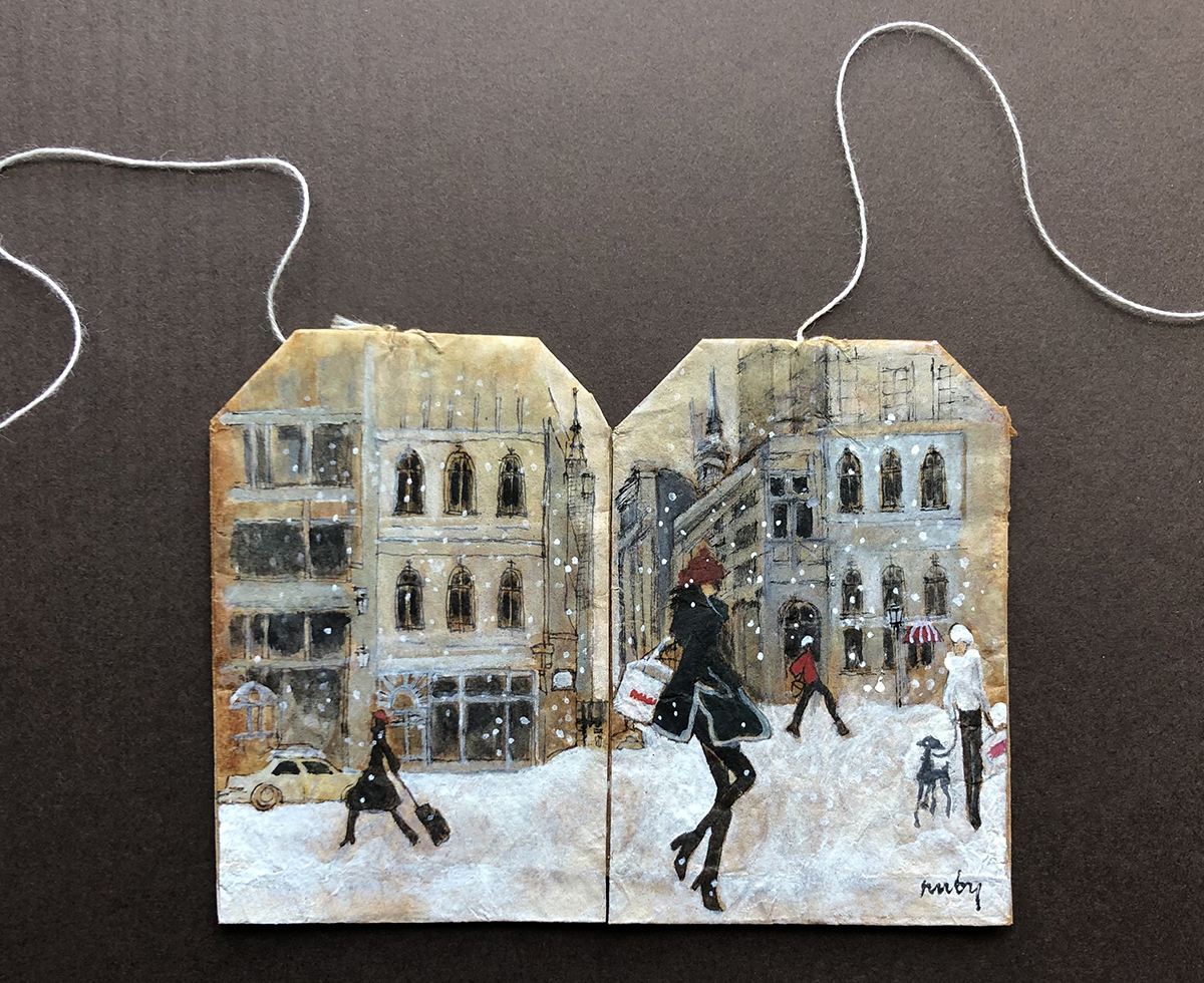 Gorgeous Miniature Watercolors Painted On Used Teabags By Ruby Silvious 10