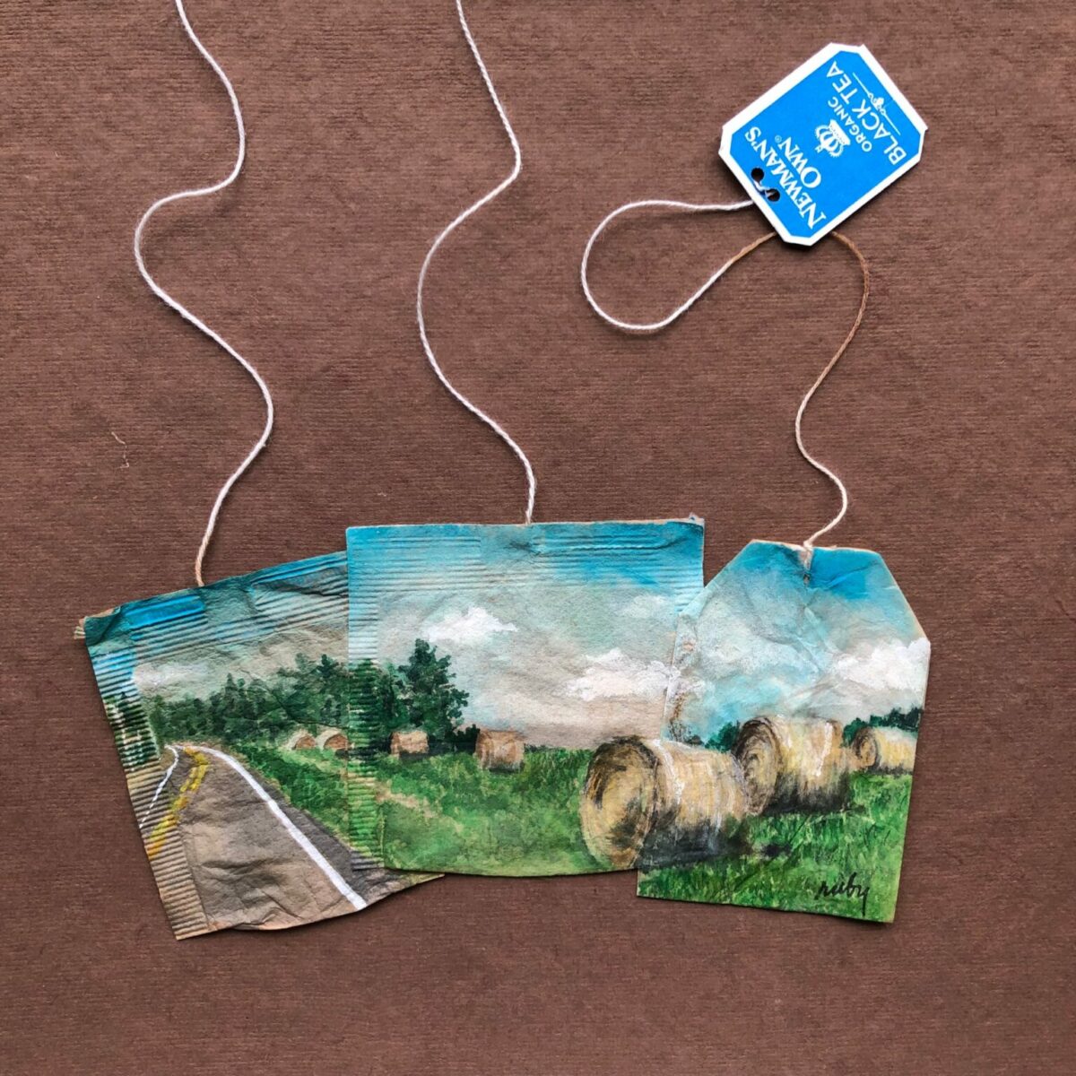 Gorgeous Miniature Watercolors Painted On Used Teabags By Ruby Silvious 13