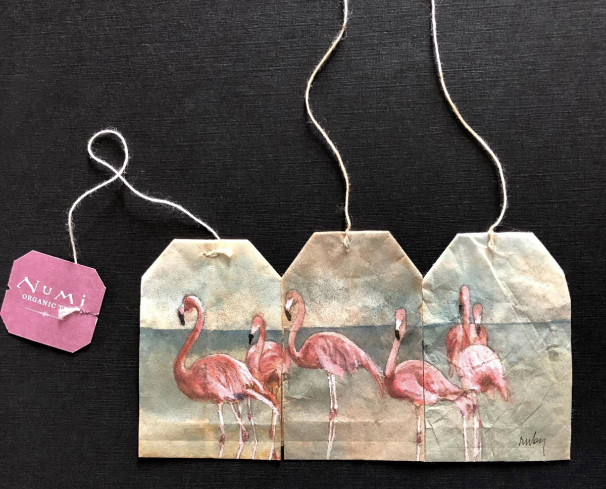 Gorgeous Miniature Watercolors Painted On Used Teabags By Ruby Silvious 14