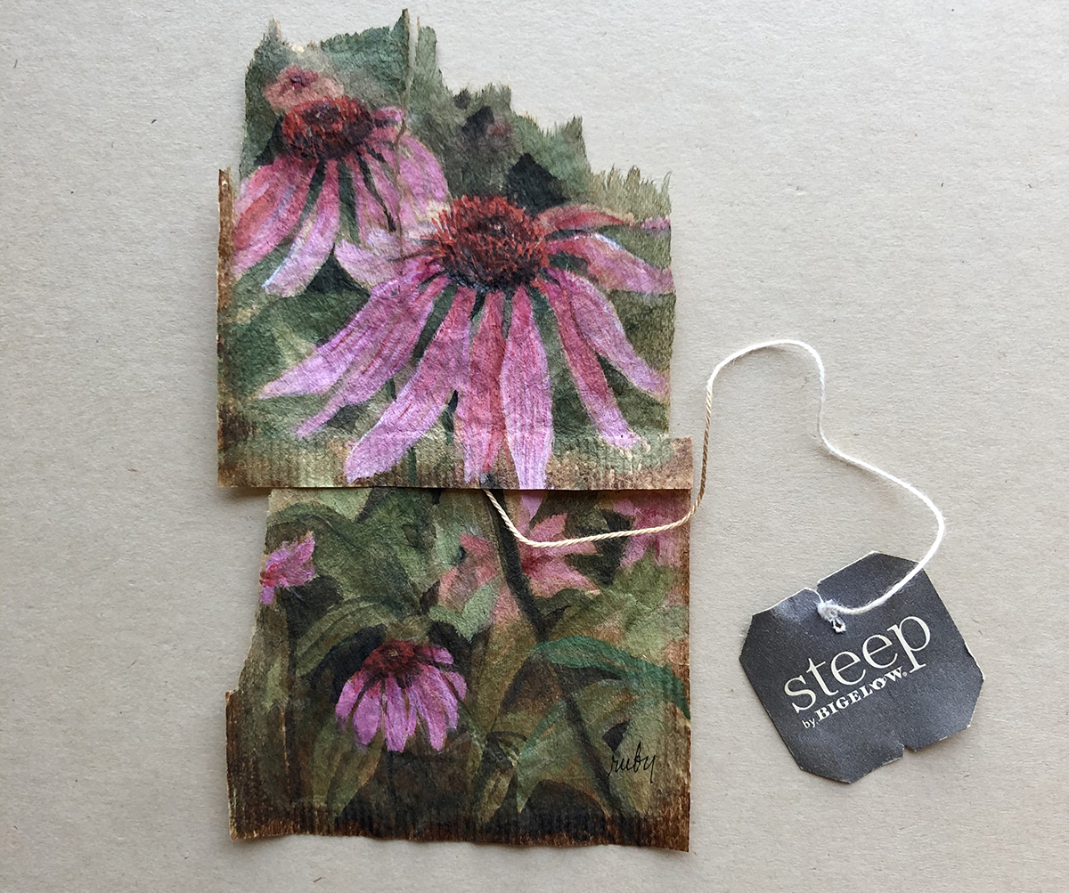 Gorgeous Miniature Watercolors Painted On Used Teabags By Ruby Silvious 16