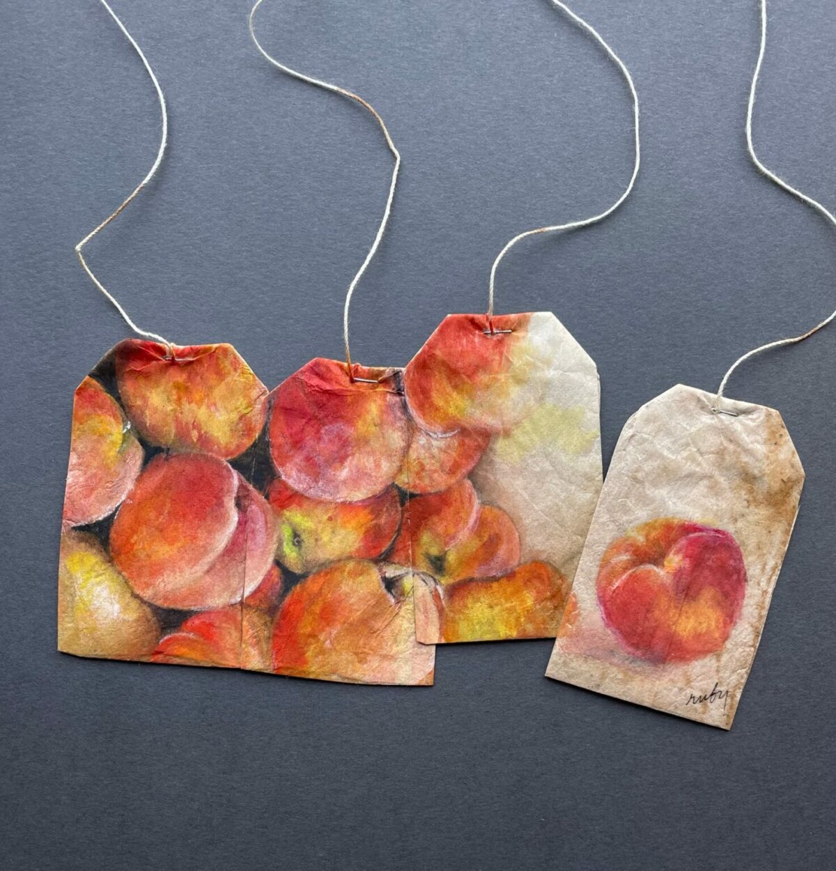 Gorgeous Miniature Watercolors Painted On Used Teabags By Ruby Silvious 17