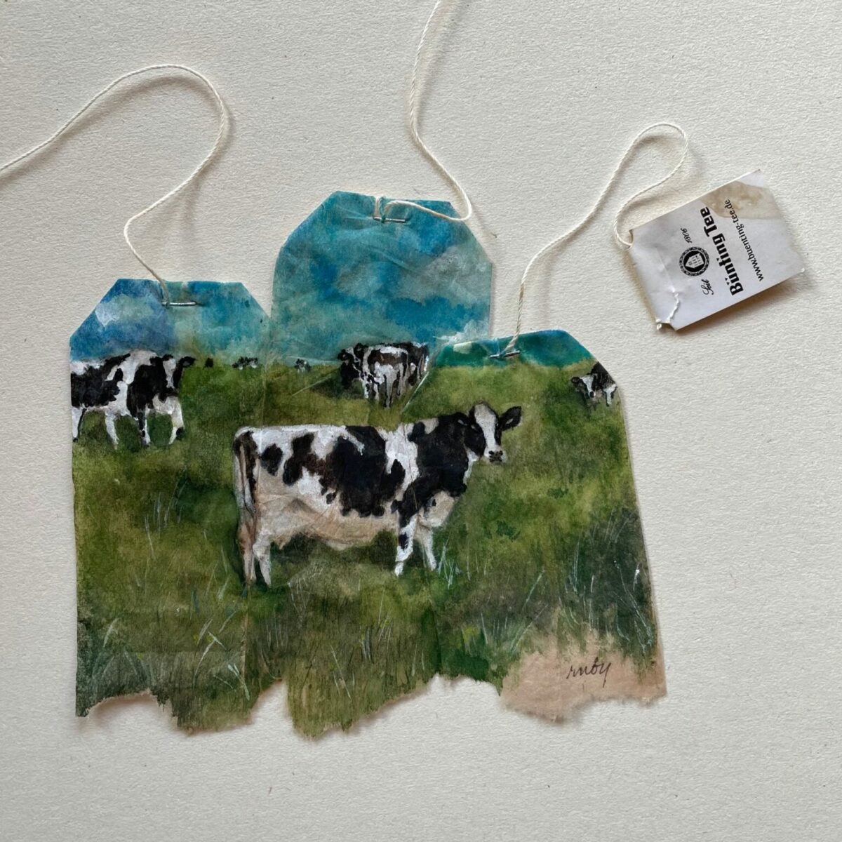 Gorgeous Miniature Watercolors Painted On Used Teabags By Ruby Silvious 18