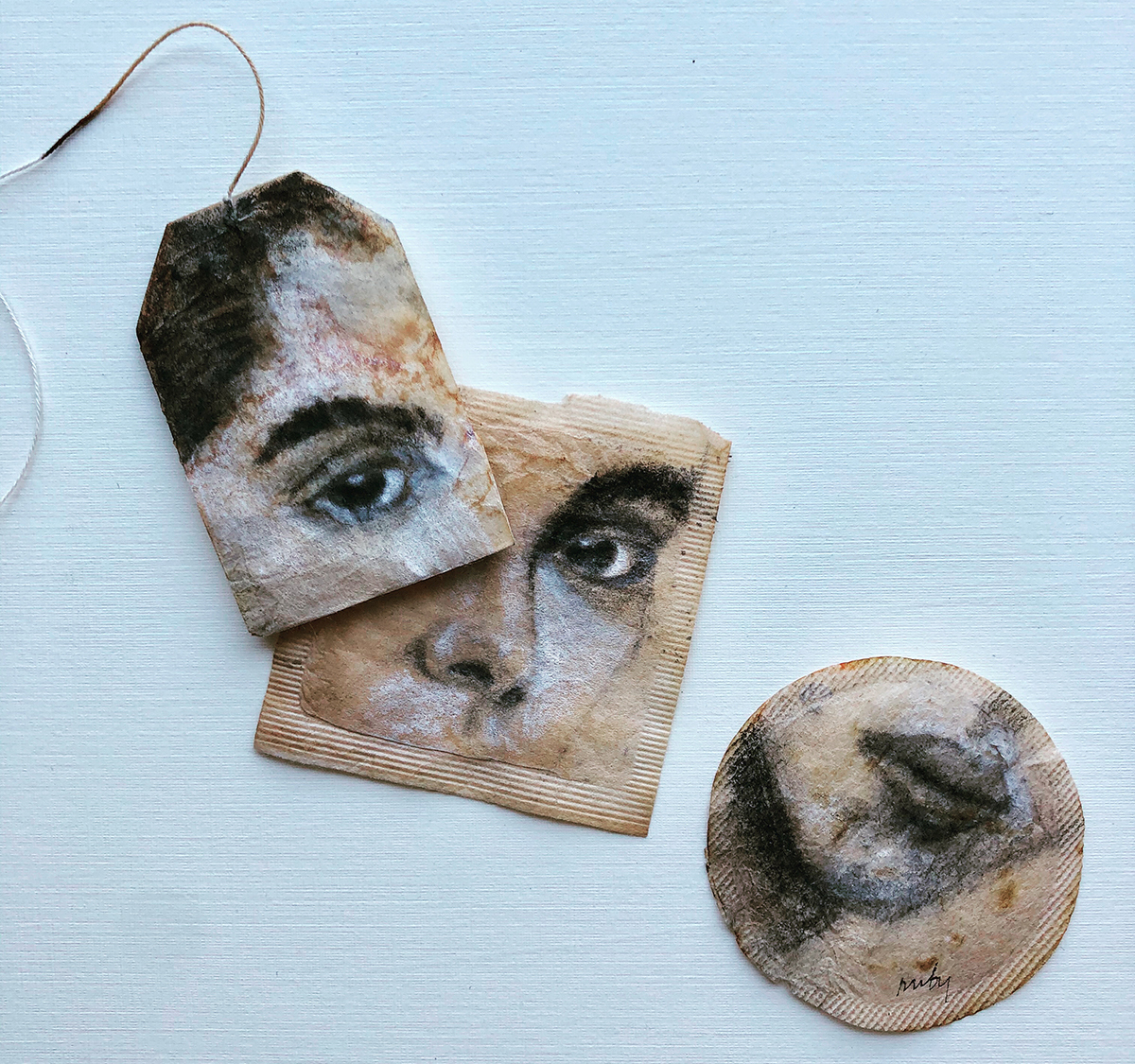 Gorgeous Miniature Watercolors Painted On Used Teabags By Ruby Silvious 19