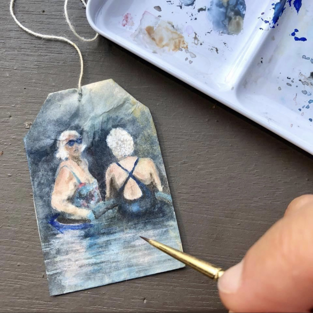 Gorgeous Miniature Watercolors Painted On Used Teabags By Ruby Silvious 20