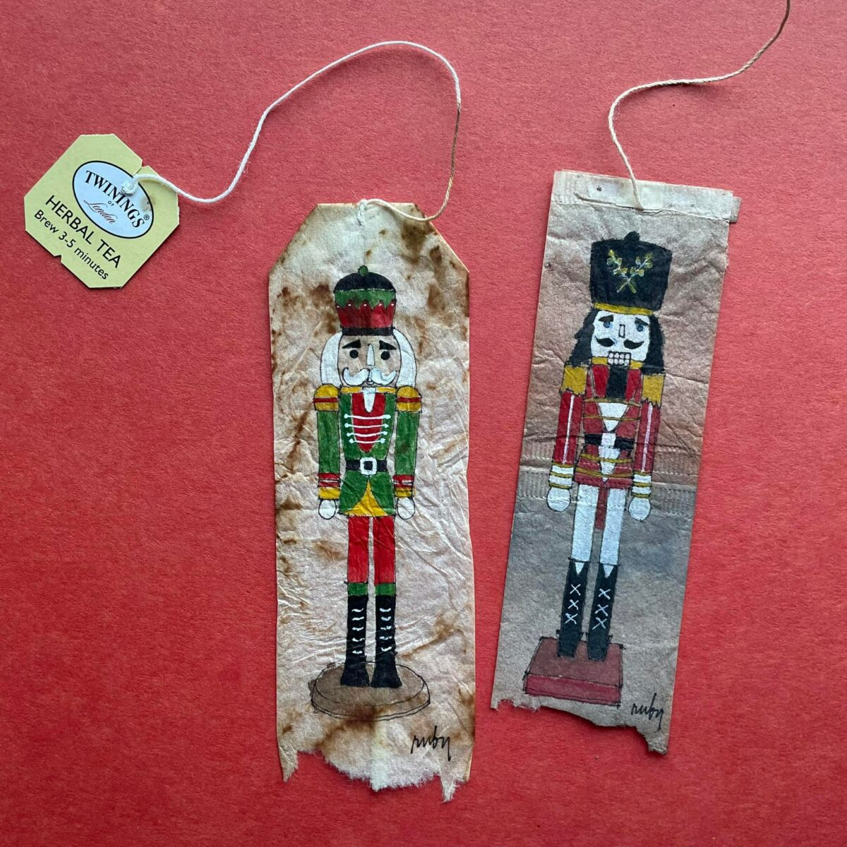 Gorgeous Miniature Watercolors Painted On Used Teabags By Ruby Silvious (5)