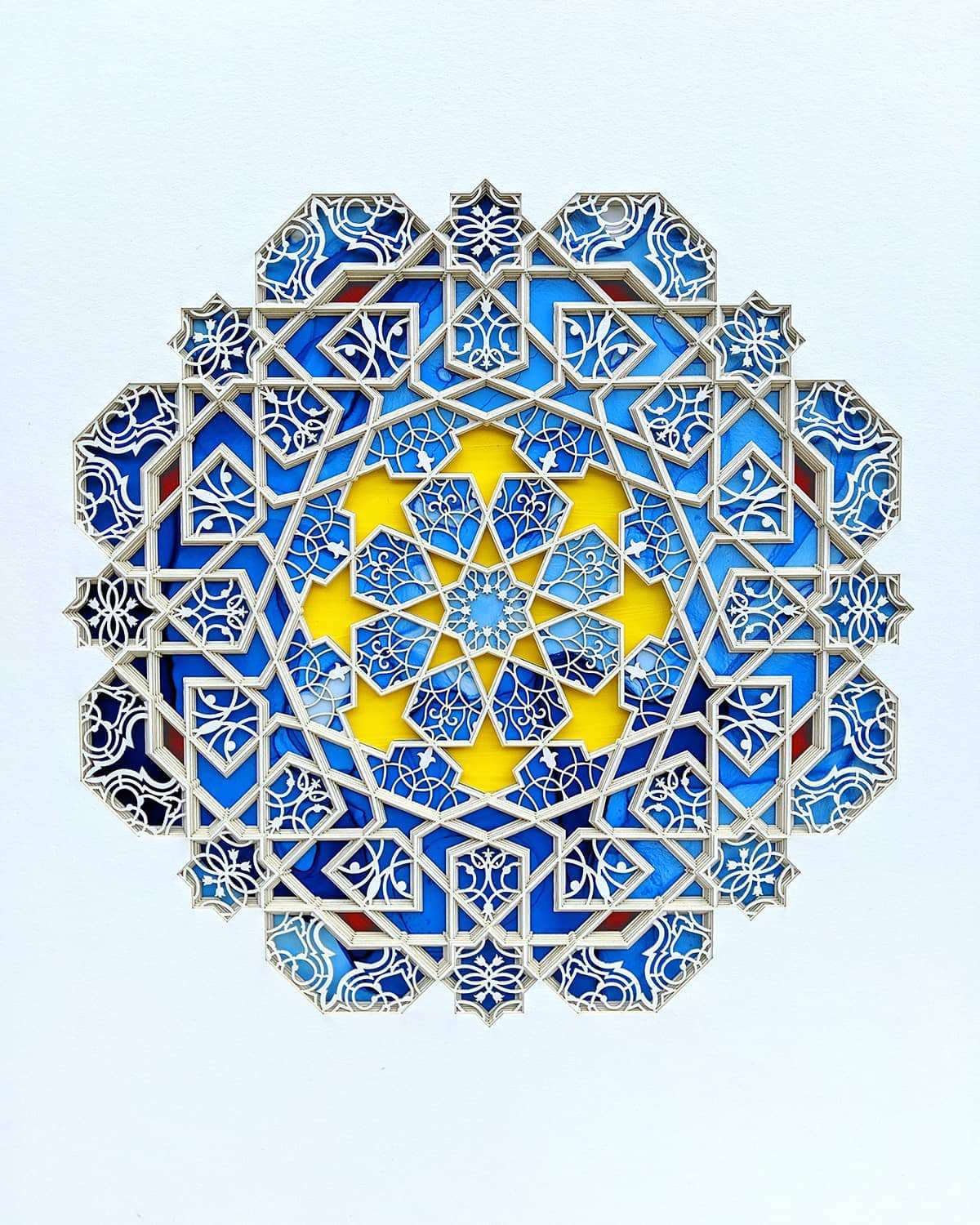 Intricate And Colorful Arabesque Made Of Laser Cut Paper Julia Ibbini 2