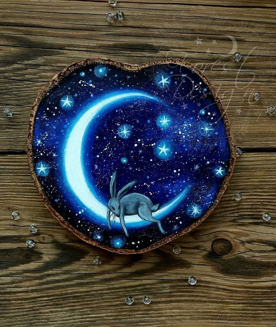 Magical Forest Inspired Paintings On Wood By Anna Aka Forest Design 15