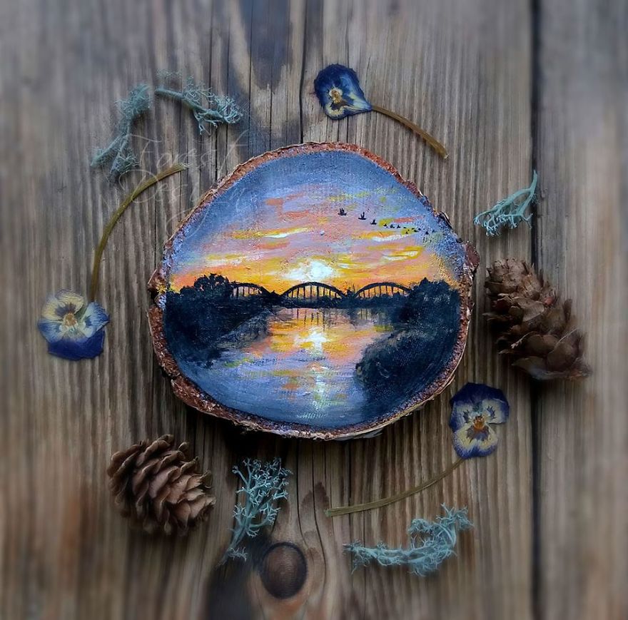 Magical Forest Inspired Paintings On Wood By Anna Aka Forest Design 18