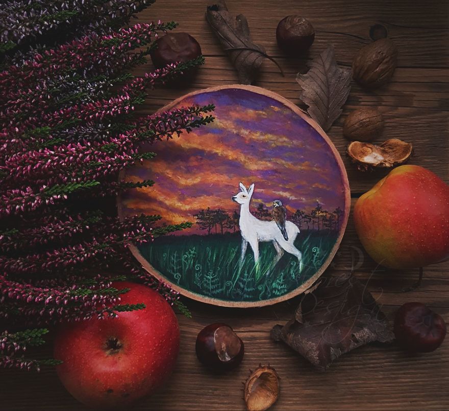 Magical Forest Inspired Paintings On Wood By Anna Aka Forest Design 21