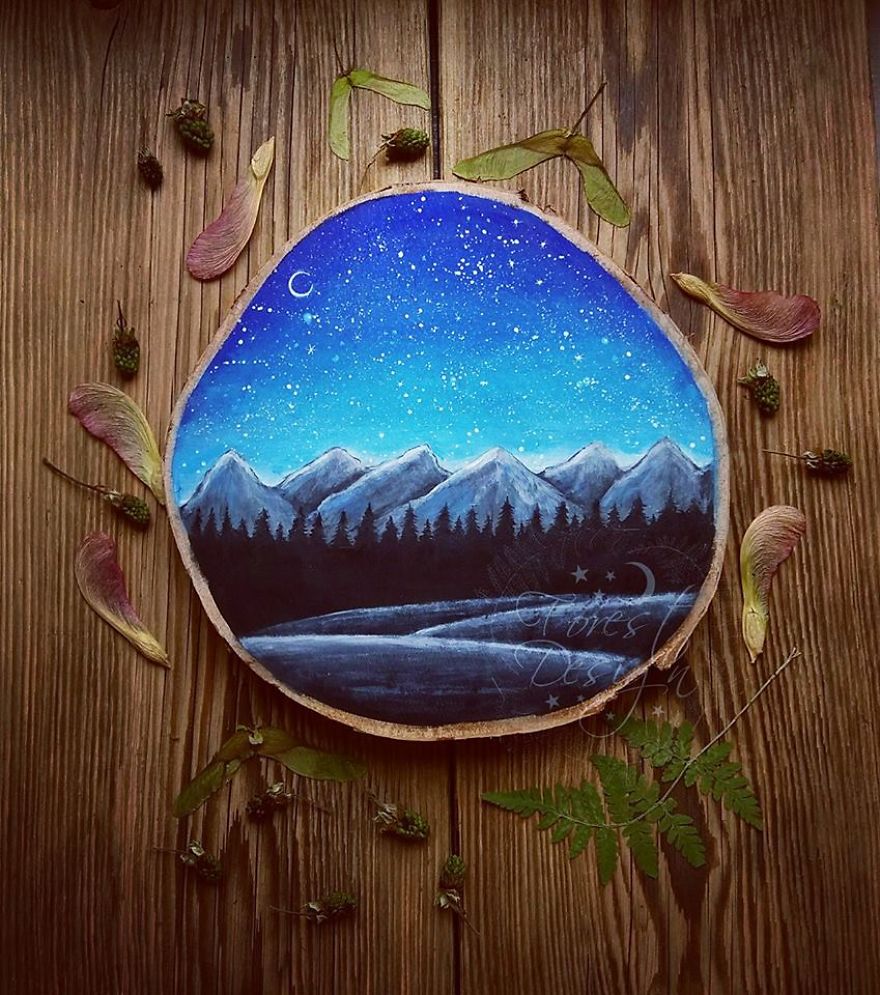 Magical Forest Inspired Paintings On Wood By Anna Aka Forest Design 24