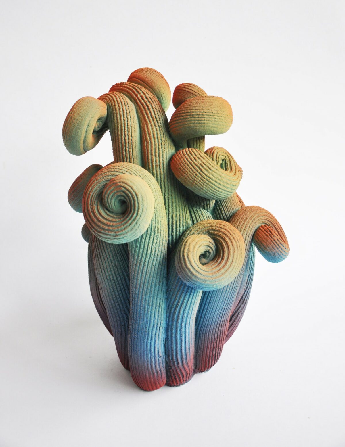 Mesmerizing Abstract Ceramic Sculptures Composed Of Multiples Loops Tentacles And Coils By Claire Lindner 1