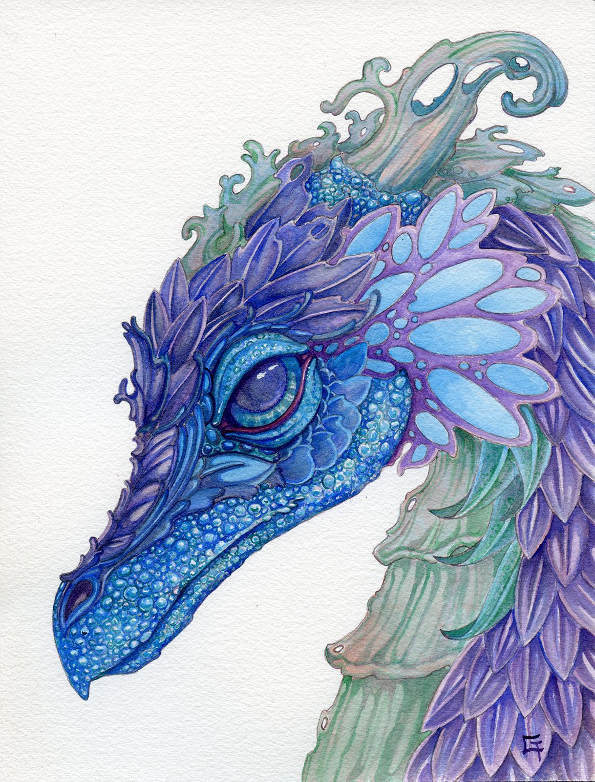 Unique And Wonderful Dragons Watercolors By Carrieann Truitt 13