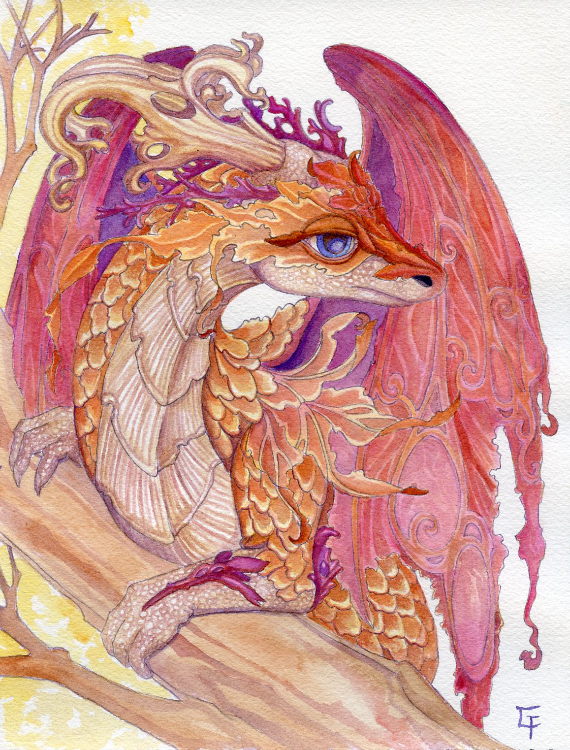 Unique And Wonderful Dragons Watercolors By Carrieann Truitt 16