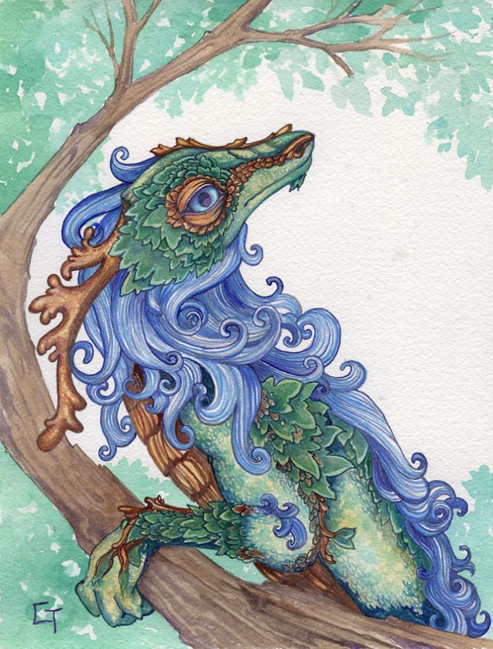 Unique And Wonderful Dragons Watercolors By Carrieann Truitt 3