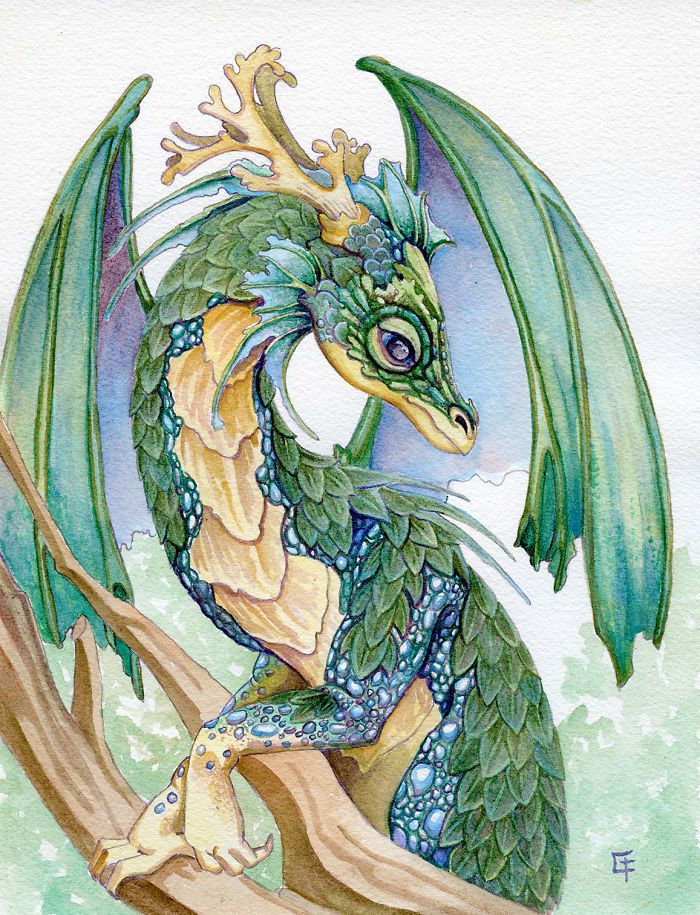 Unique And Wonderful Dragons Watercolors By Carrieann Truitt 9
