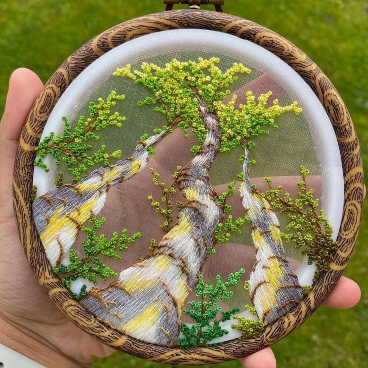 Gorgeous Embroidery Hoop Arts Of Natural Landscapes By Sew Beautiful 11