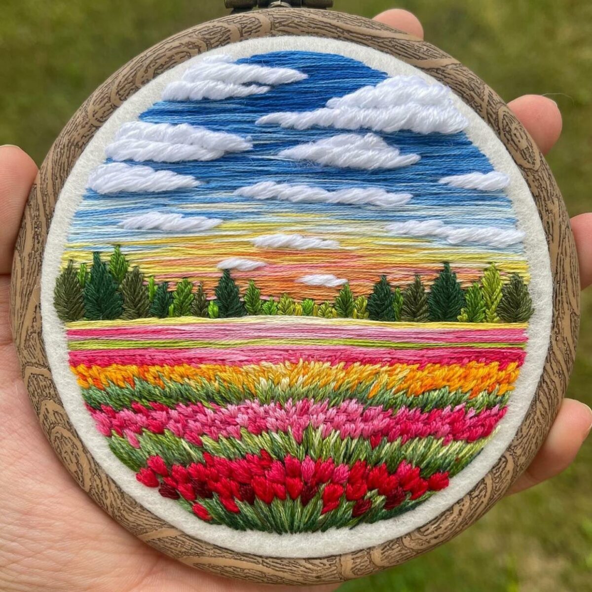 Gorgeous Embroidery Hoop Arts Of Natural Landscapes By Sew Beautiful 3