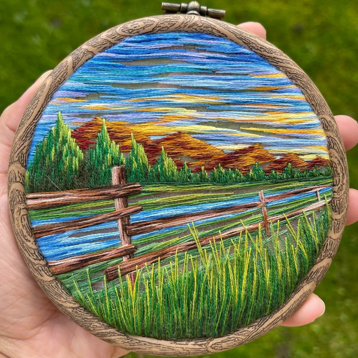 Gorgeous Embroidery Hoop Arts Of Natural Landscapes By Sew Beautiful 6