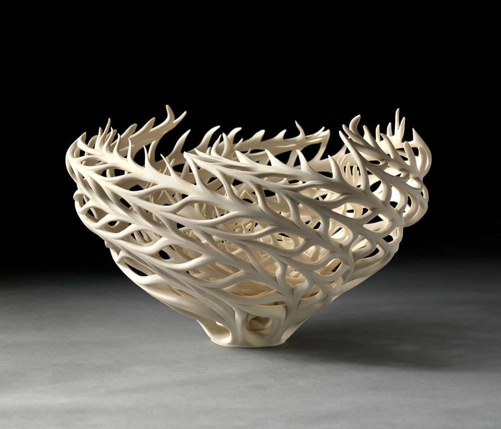 Spiral Porcelain Vessels Inspired By The Ocean Sculpted By Jennifer Mccurdy 1