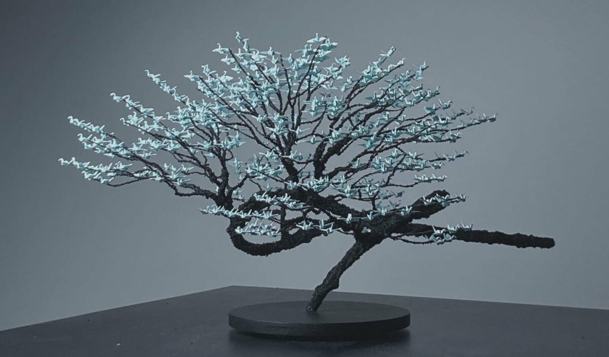 Stunning Bonsai Trees With Their Leaves Composed Of Hundreds Of Tiny Paper Cranes By Naoki Onogawa 1