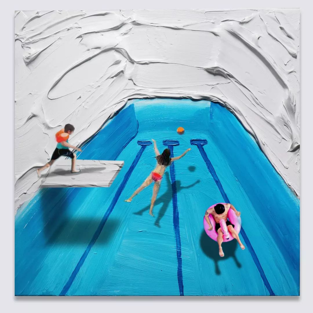 Miniature Figures Skiing And Swimming Through Thick Paint Blobs By Golsa Golchini 9