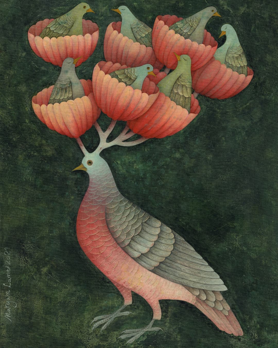 Beautiful And Delicate Paintings Of Flowers And Birds By Maryam Lamei Harvani 1