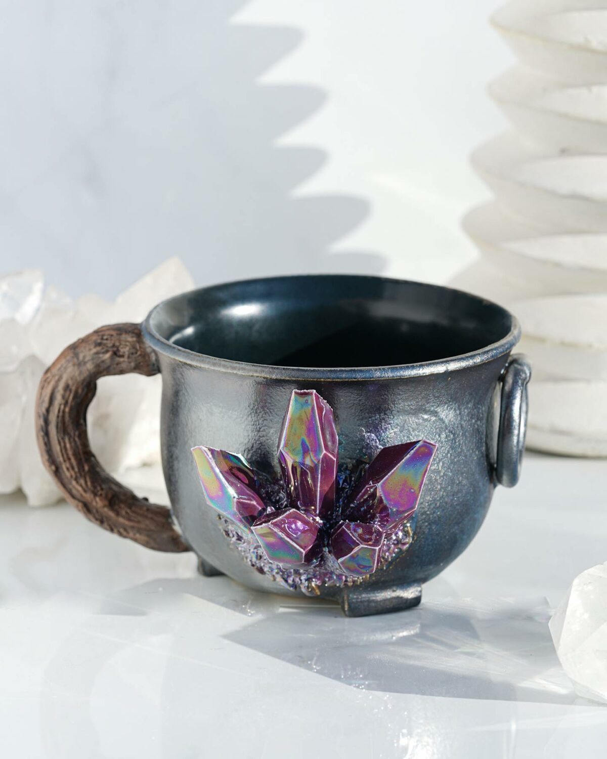Lush Ceramic Vessels Decorated With Colorful Crystals By Collin Lynch 13 1