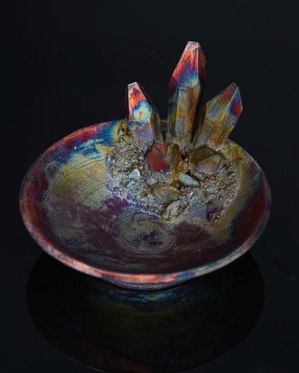 Lush Ceramic Vessels Decorated With Colorful Crystals By Collin Lynch 17