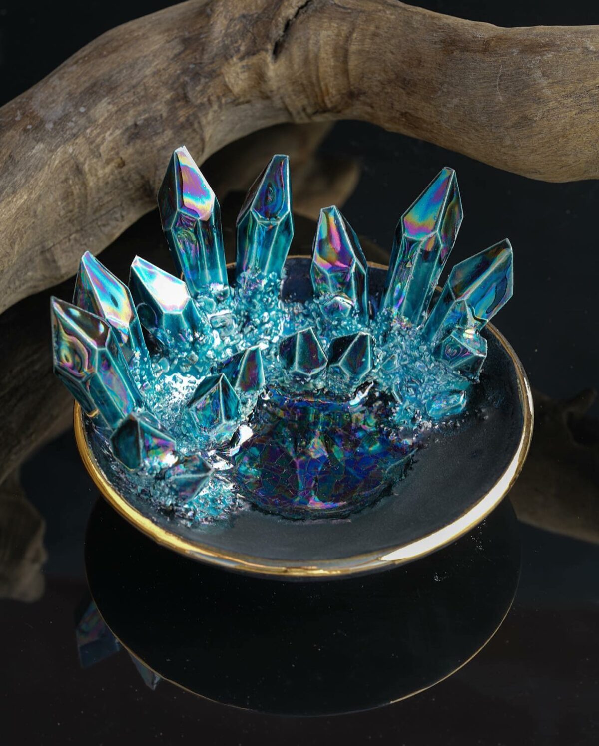 Lush Ceramic Vessels Decorated With Colorful Crystals By Collin Lynch 19 1