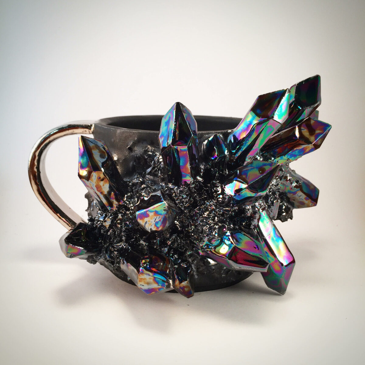 Lush Ceramic Vessels Decorated With Colorful Crystals By Collin Lynch 5 1