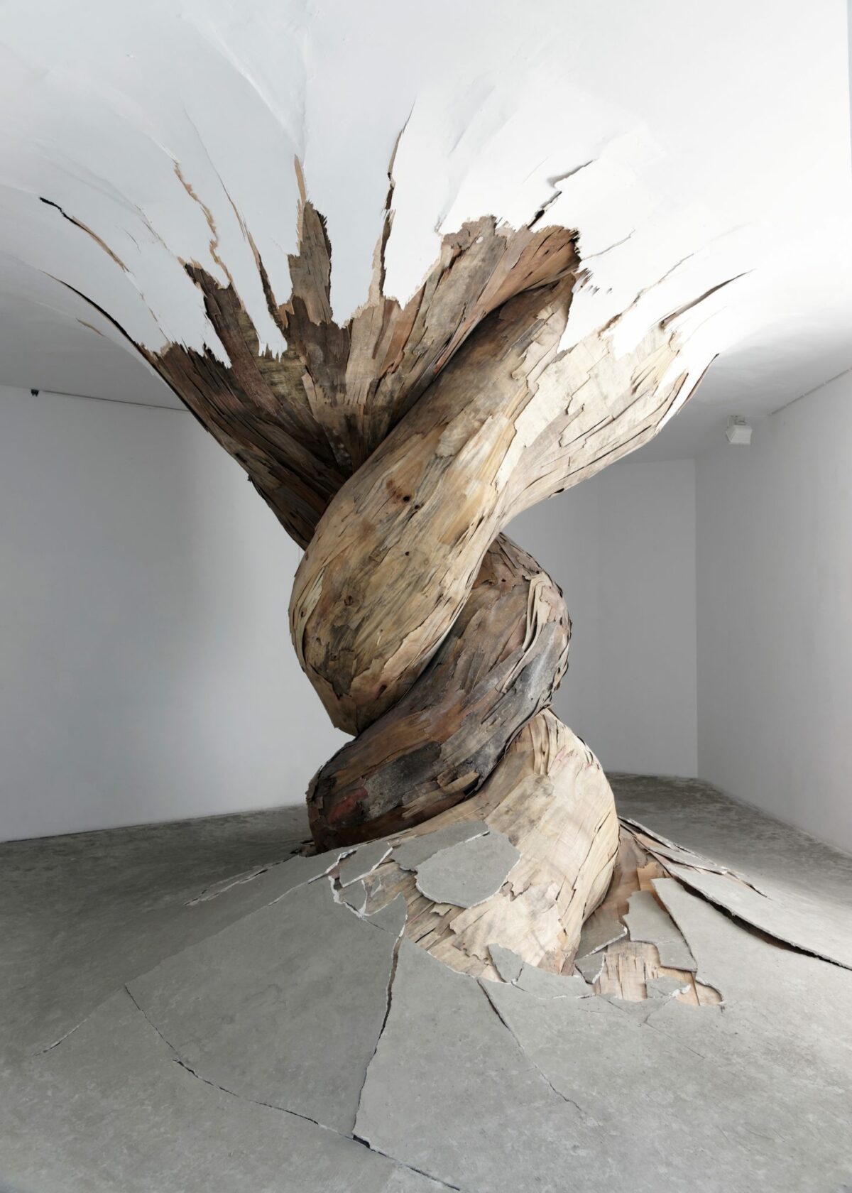 The monumental root and tree trunk-like installations of Henrique Oliveira