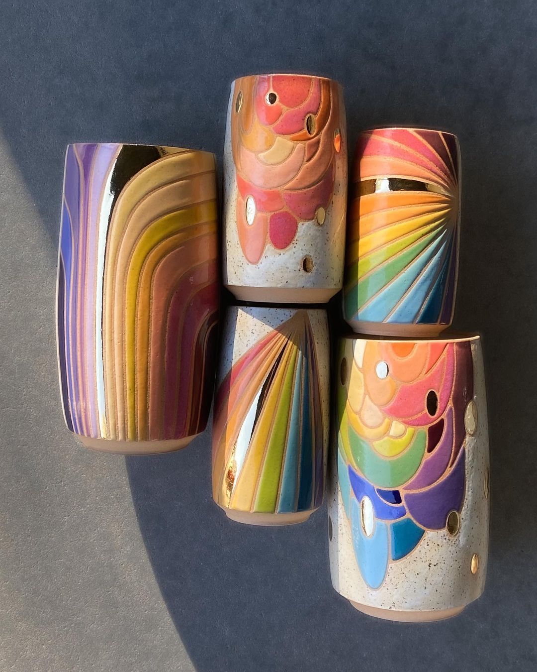 Rainbow Ceramics Gorgeous Multicolored Ceramic Pieces By Christine Tenenholtz (11)