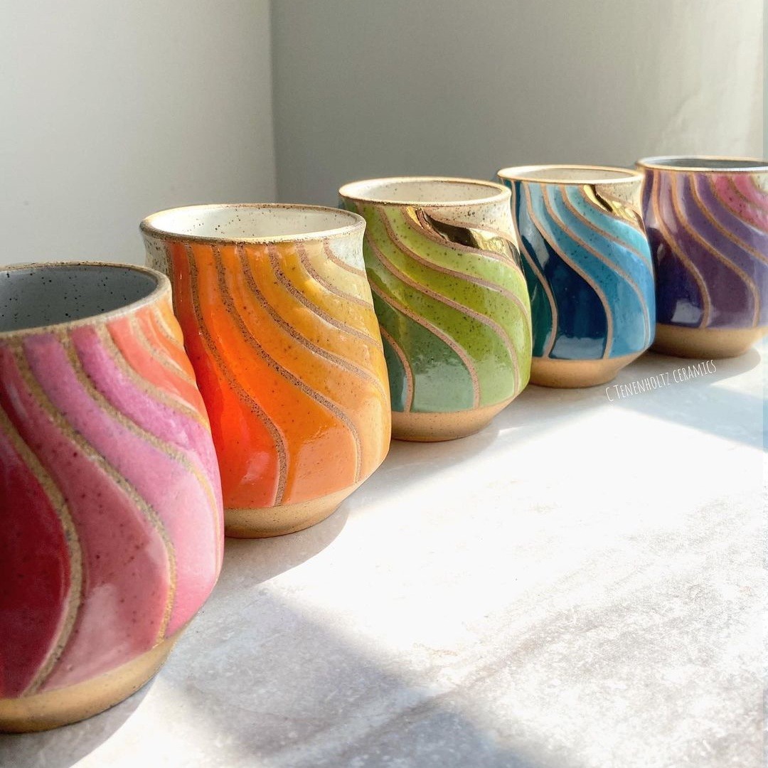 Rainbow Ceramics Gorgeous Multicolored Ceramic Pieces By Christine Tenenholtz (13)