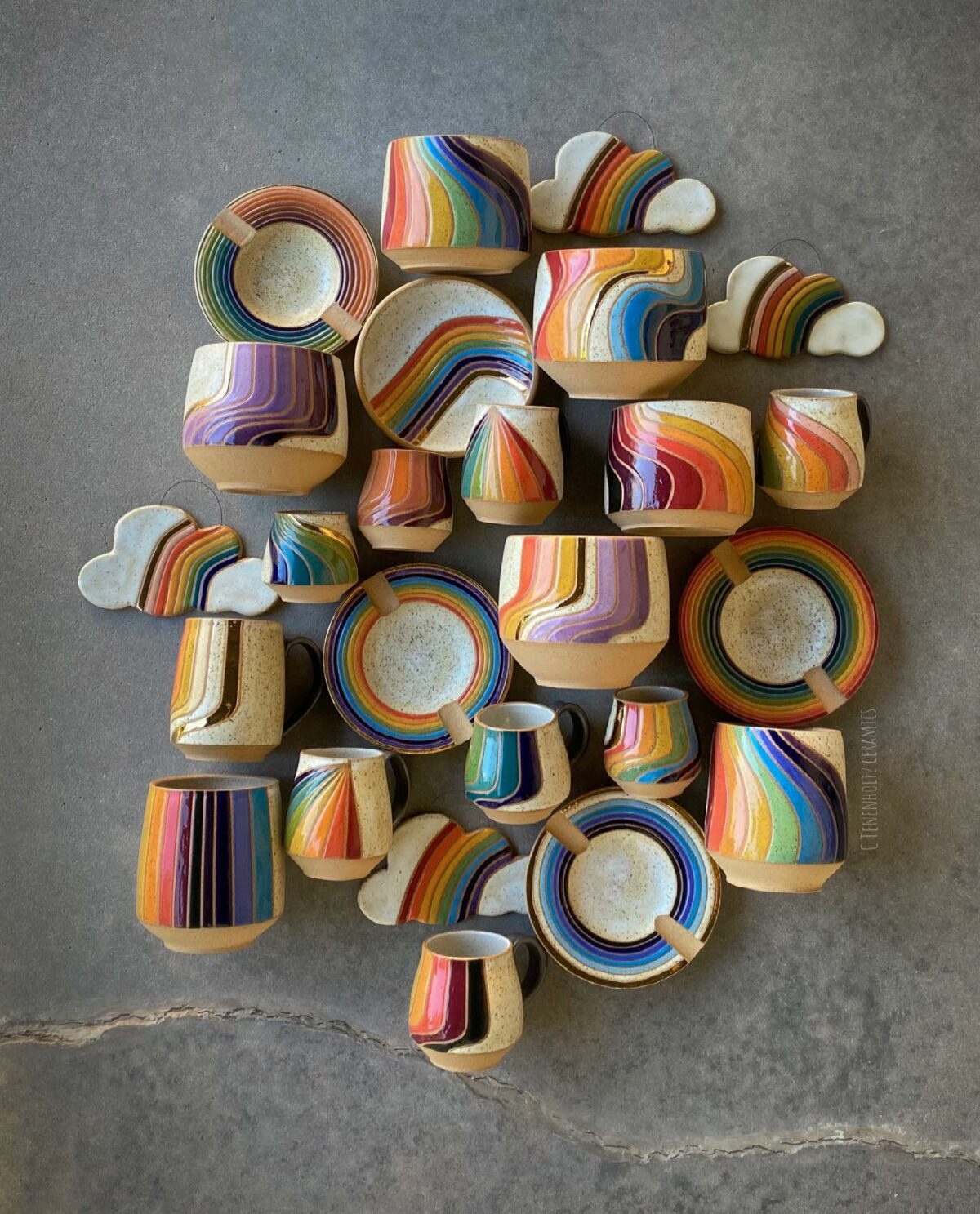 Rainbow Ceramics Gorgeous Multicolored Ceramic Pieces By Christine Tenenholtz (5)